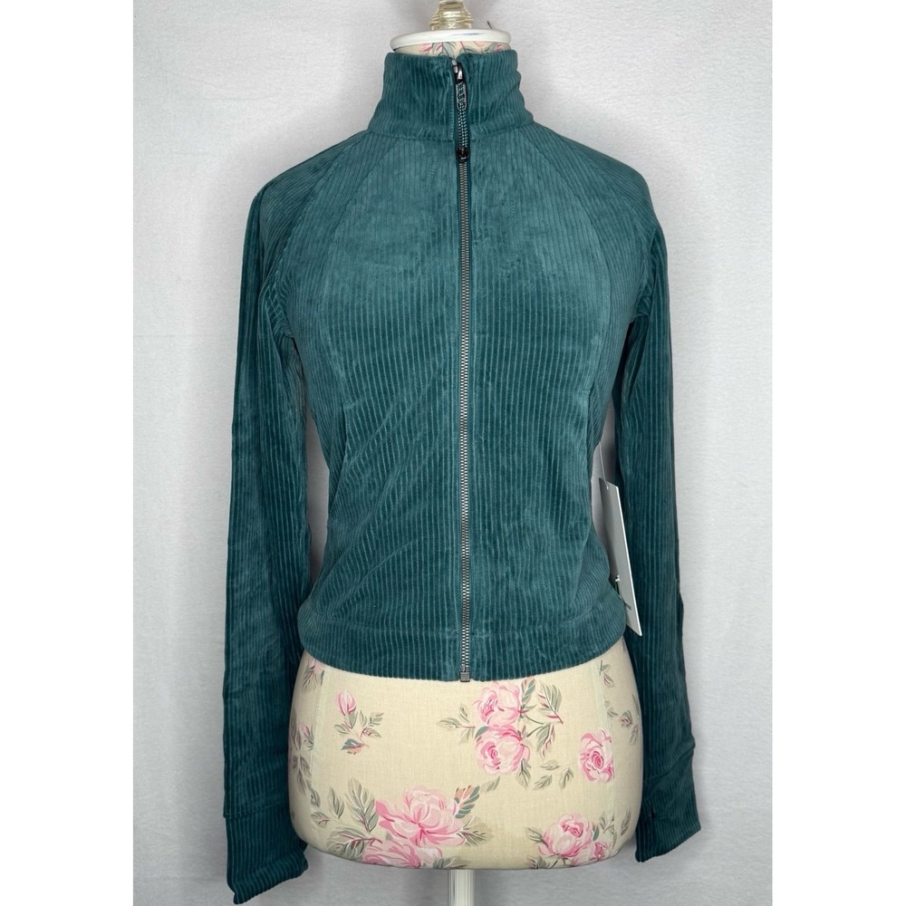 Lululemon Scuba Track Jacket *Velvet Cord Storm Teal Sz 2 NWT (FLAWED)